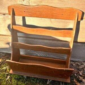 Vintage MCM Wood Letter/ Bill/Paper/magazine Organizer